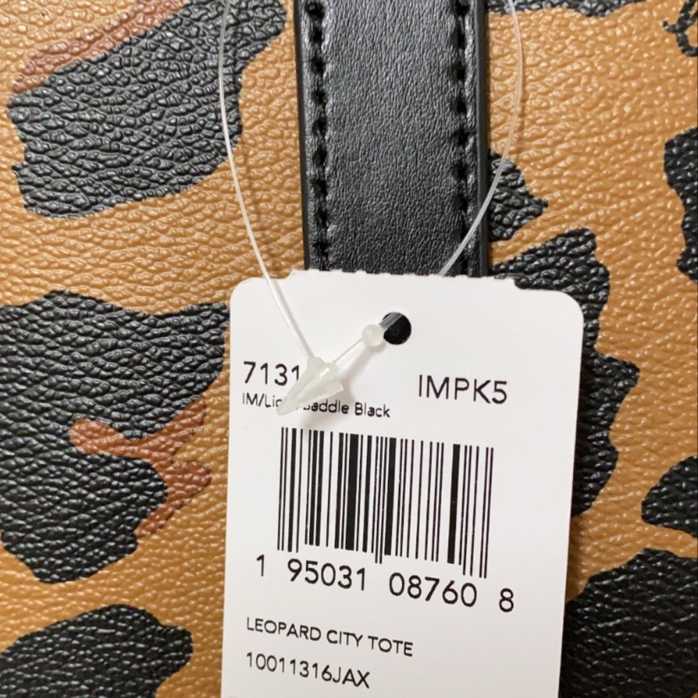 New💃Coach City Tote With Leopard Print Purse - Picture 8 of 8